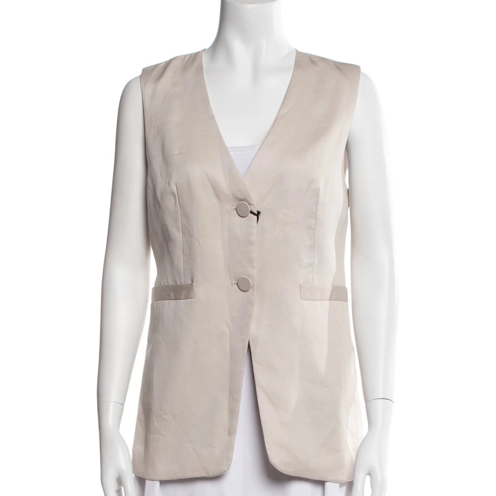 Christian Lacroix Cream Long Line Tailored Vest